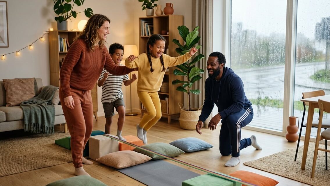 Når vejret holder jer inde, kan familien stadig få en aktiv eftermiddag